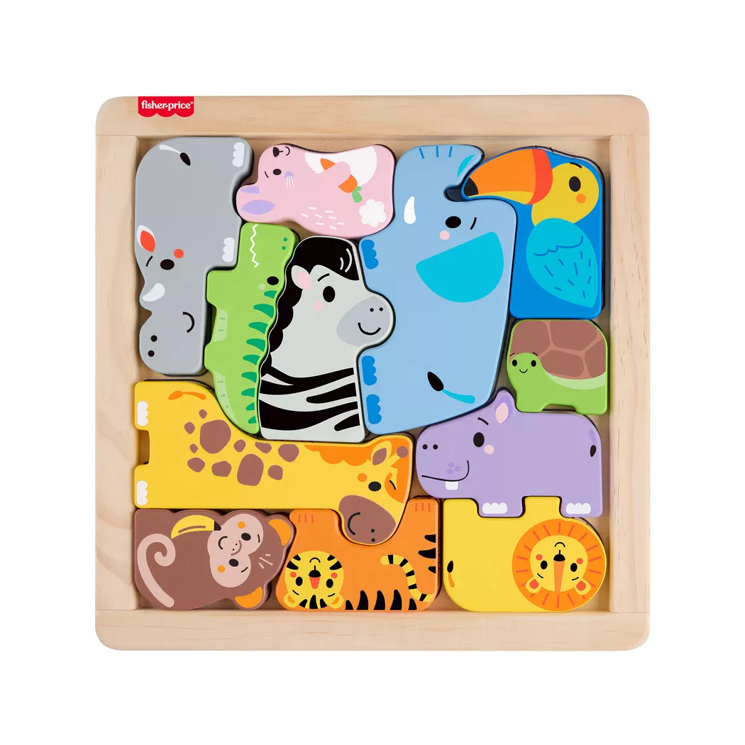 Fisher Price in-1 Tierwelt aus Holz, Multicolor