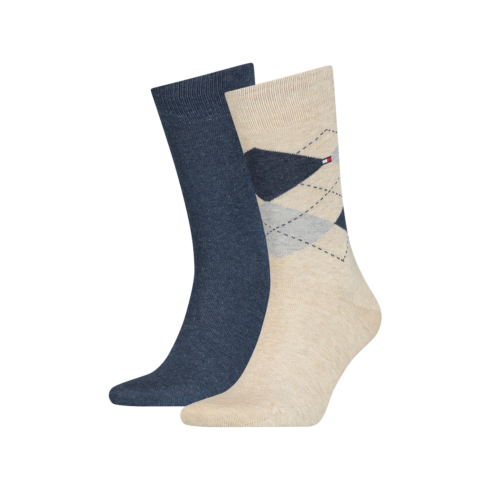 TOMMY HILFIGER Duopack Check Wadenlange Socken  