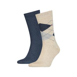 TOMMY HILFIGER Duopack Check Wadenlange Socken  