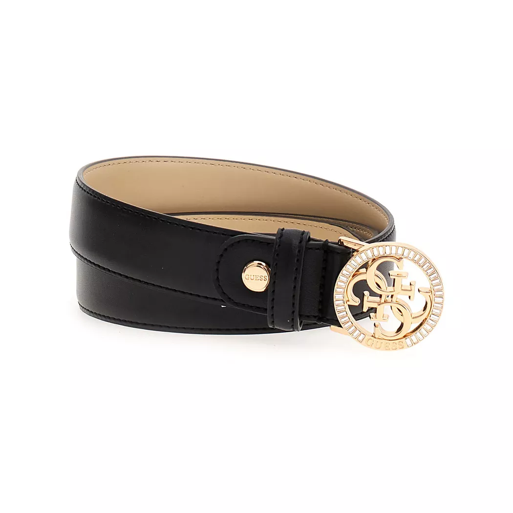 Guess Women Faux Leather Belt Black L