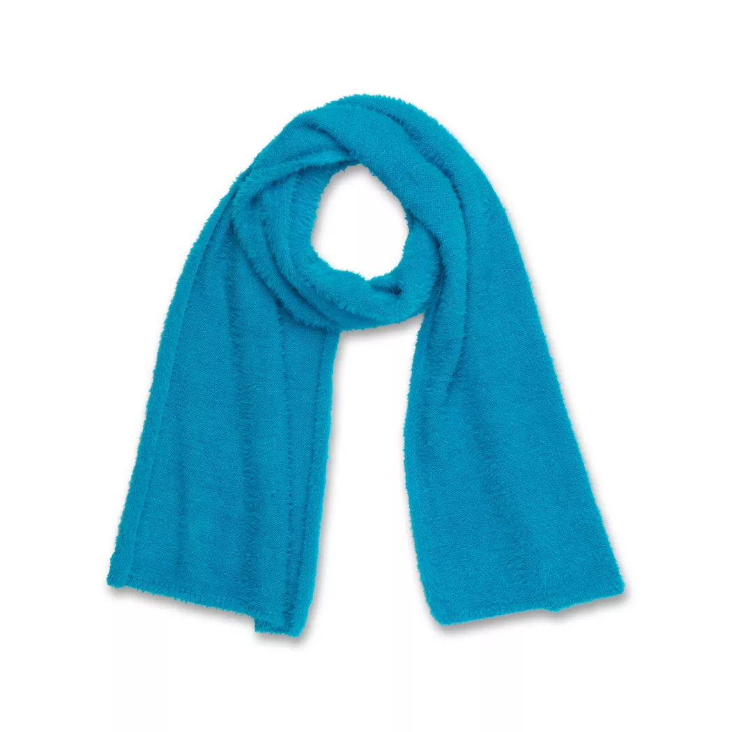 Manor Woman Unisex Ribbed Knit Scarf Cyan-Blue One Size