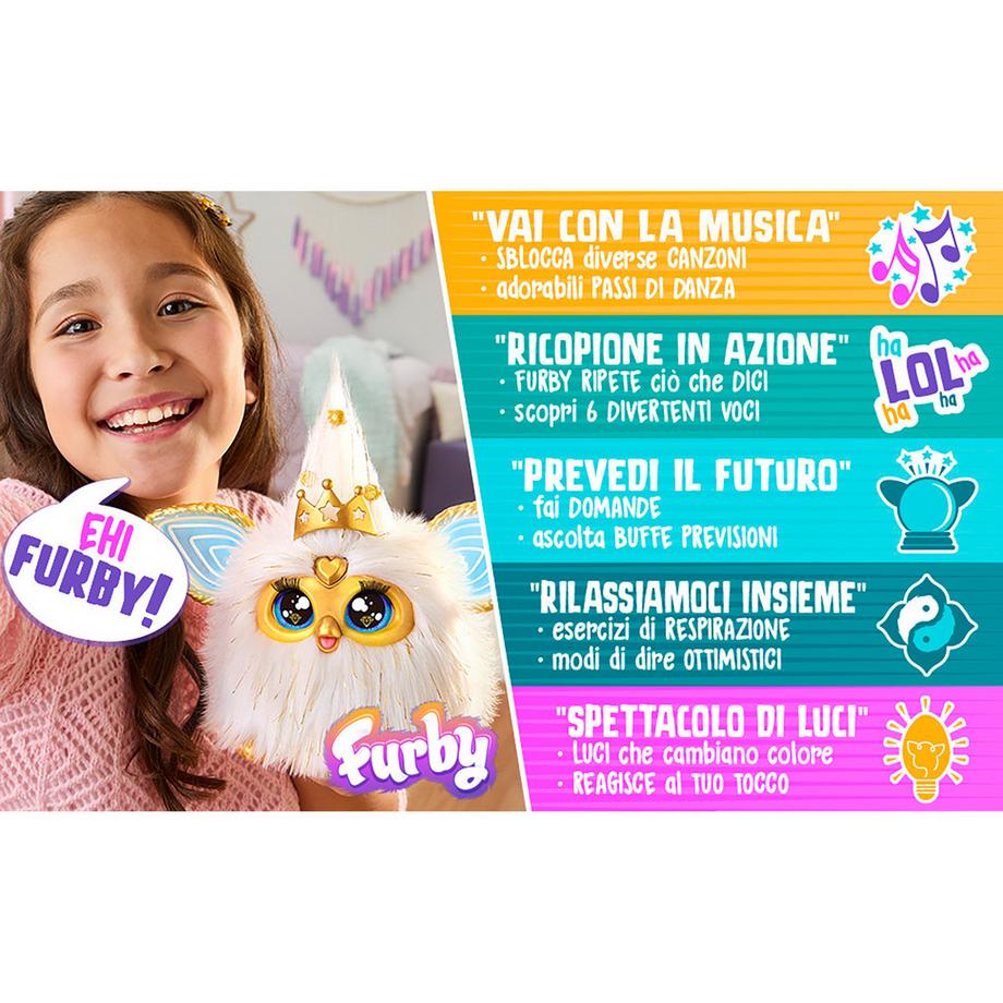 Furby  Furby Gold Glam, giocattolo interattivo, italiano 