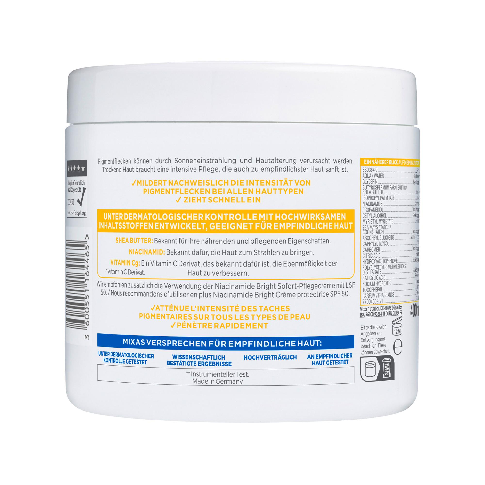 Mixa  Niacinamide Bright Pflegende Anti-Pigmentflecken Creme 