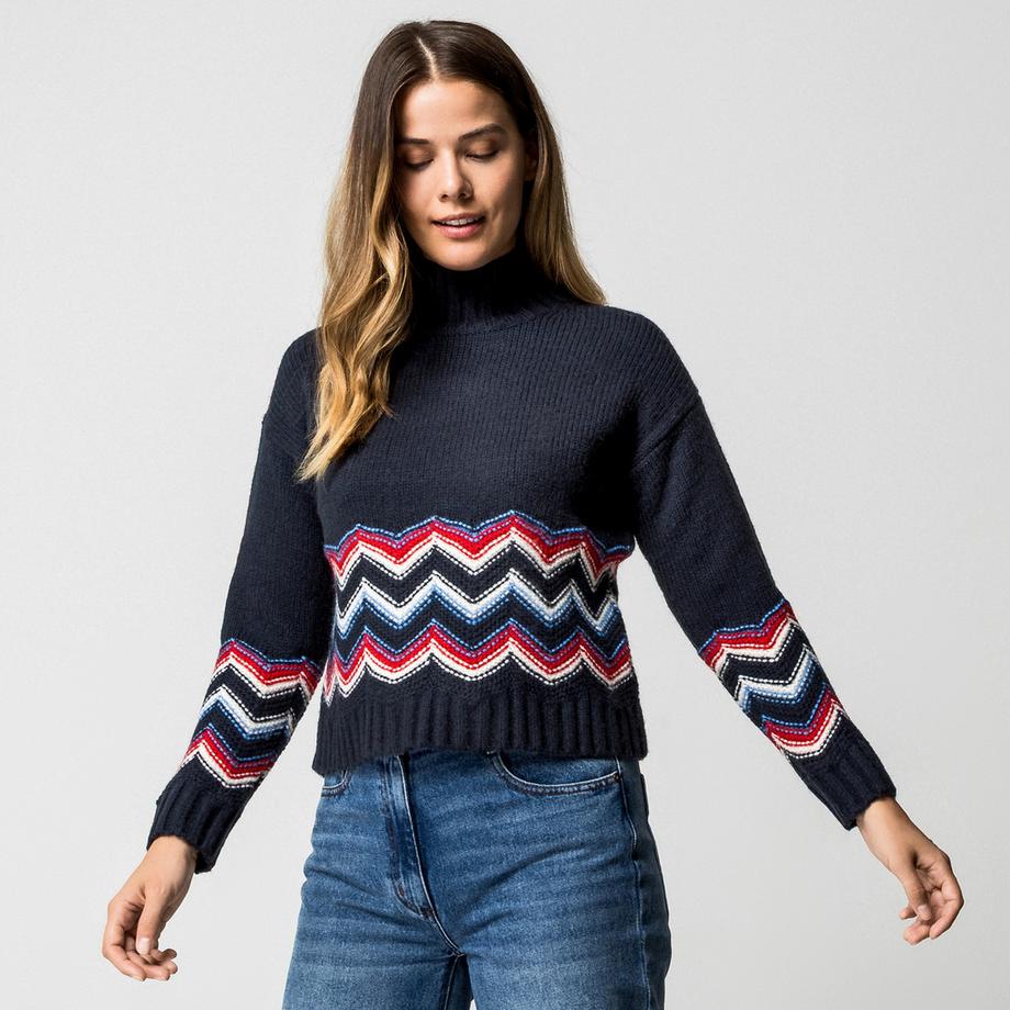 Manor Woman Pullover Motif Tricot Col Montant  