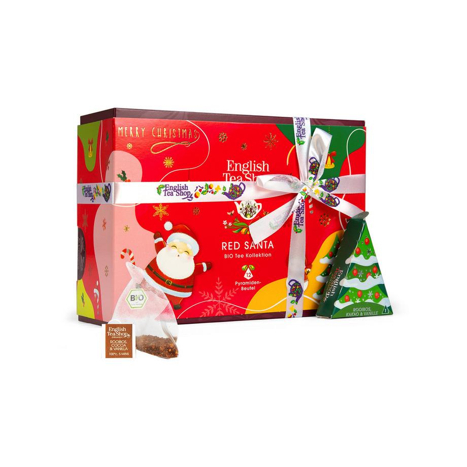 Coffret cadeau avec ruban « Red Santa Christmas » – Bio