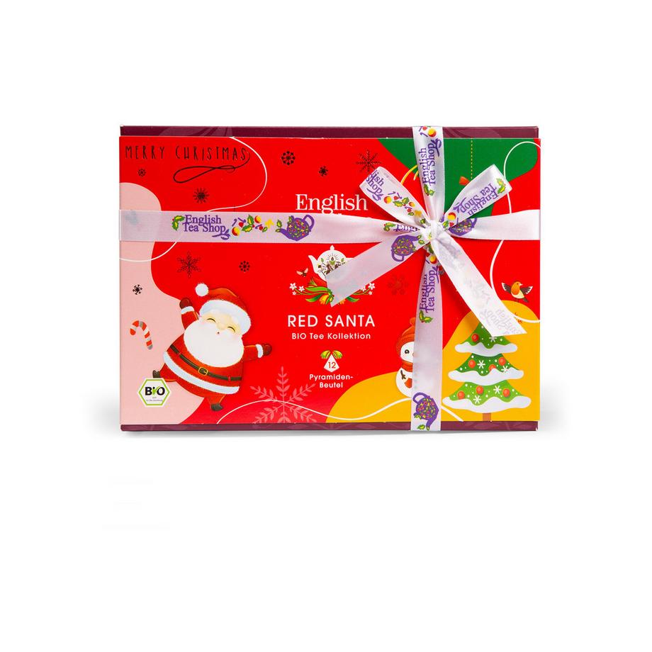English Tea Shop  Coffret cadeau avec ruban « Red Santa Christmas » – Bio 