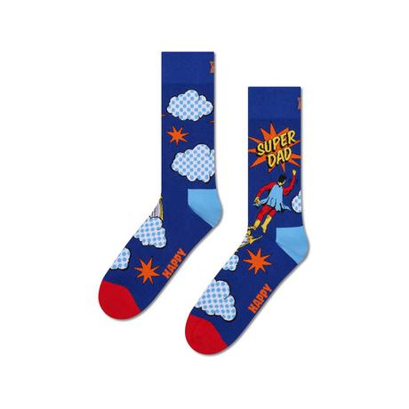 Happy Socks Flying Super Dad Wadenlange Socken  