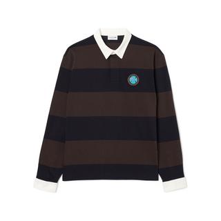 LACOSTE Langarm gestreiftes Poloshirt  