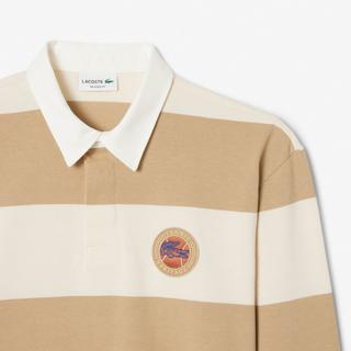 LACOSTE Langarm gestreiftes Poloshirt  