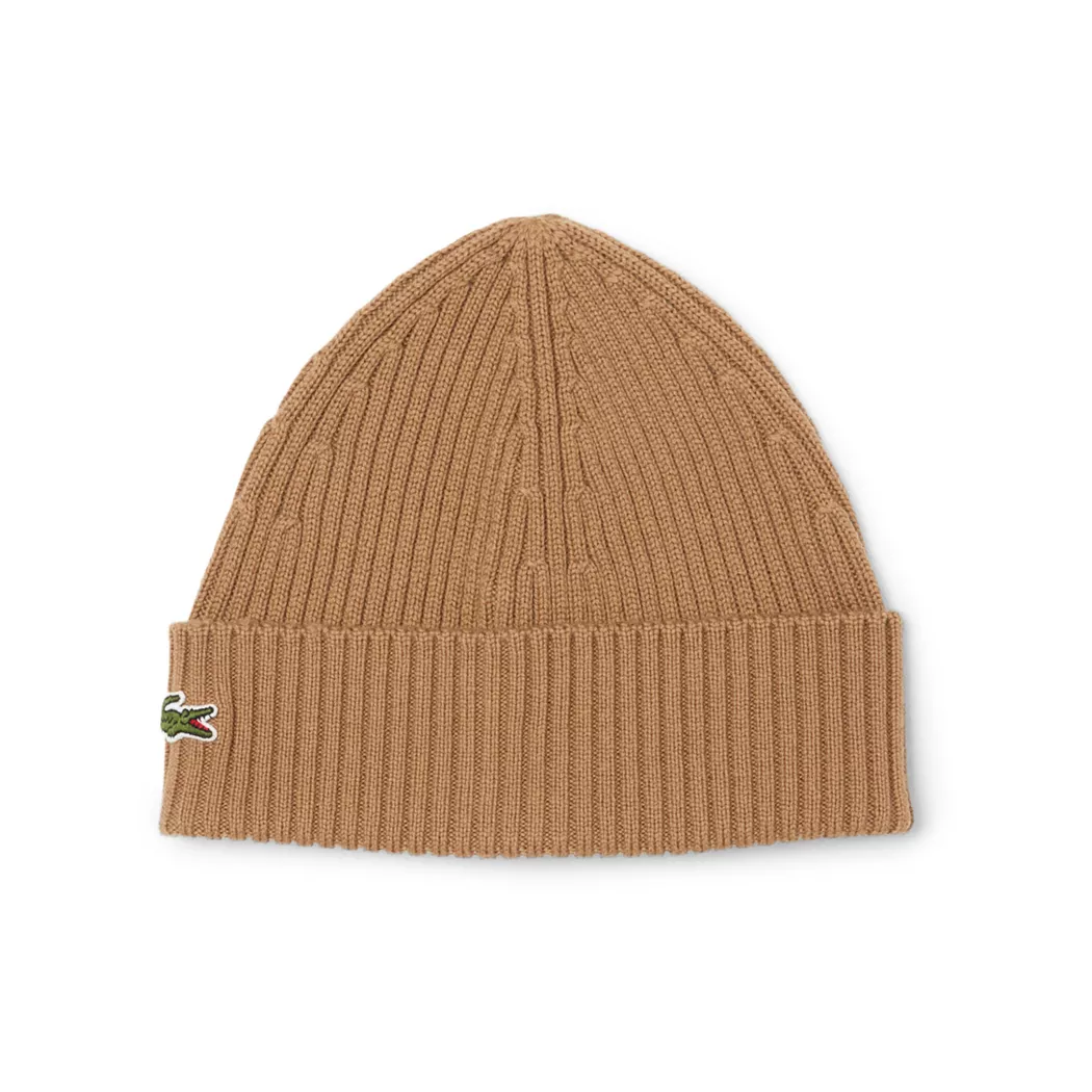 Lacoste - Bonnet, Bonnet côtelé, Onesize, Café