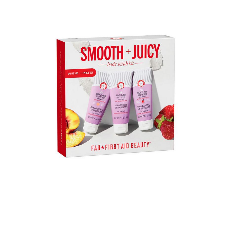 FIRST AID BEAUTY  Smooth + Juicy Scrub Kit - Kit di scrub corpo contro la cheratosi pilare 