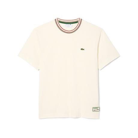 LACOSTE T-Shirt mit gestreiftem Kragen  