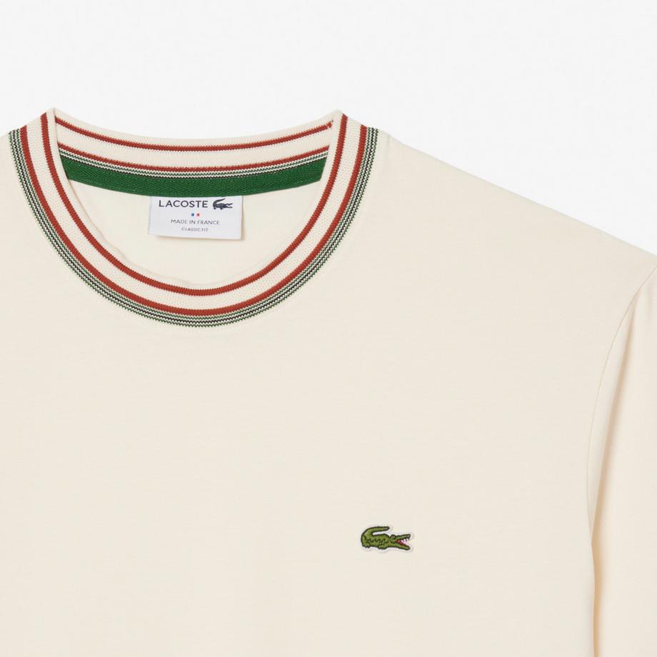 LACOSTE T-Shirt mit gestreiftem Kragen  