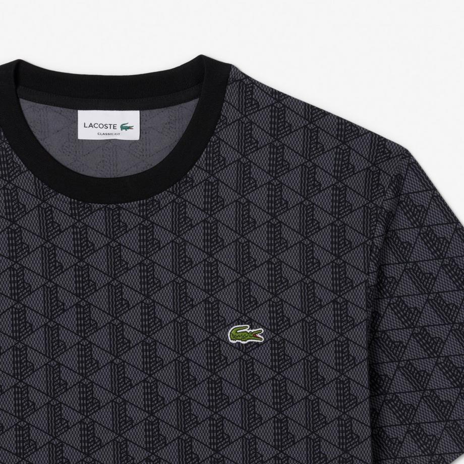 LACOSTE T-Shirt Motif Géométrique Coupe Décontractée  