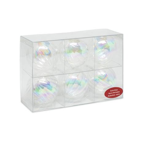 Manor Kit de décorations d'arbres de Noël Glas Rillenkugel Box à 6 Stück  Ø 8 cm 