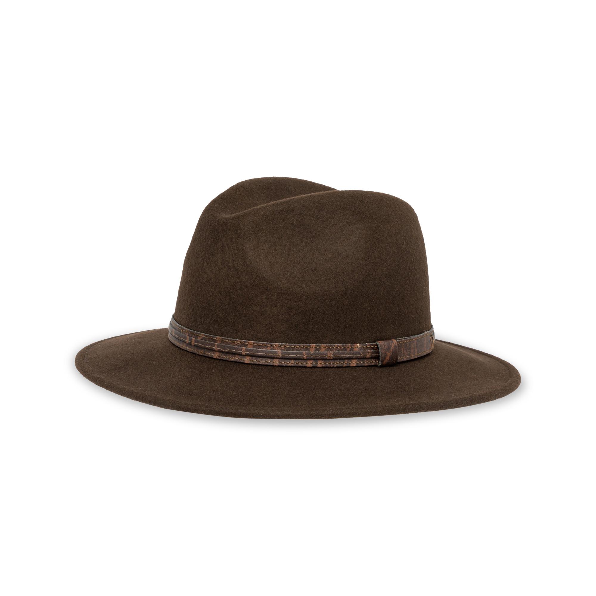 Manor Man Chapeau en feutre avec bande en cuir  