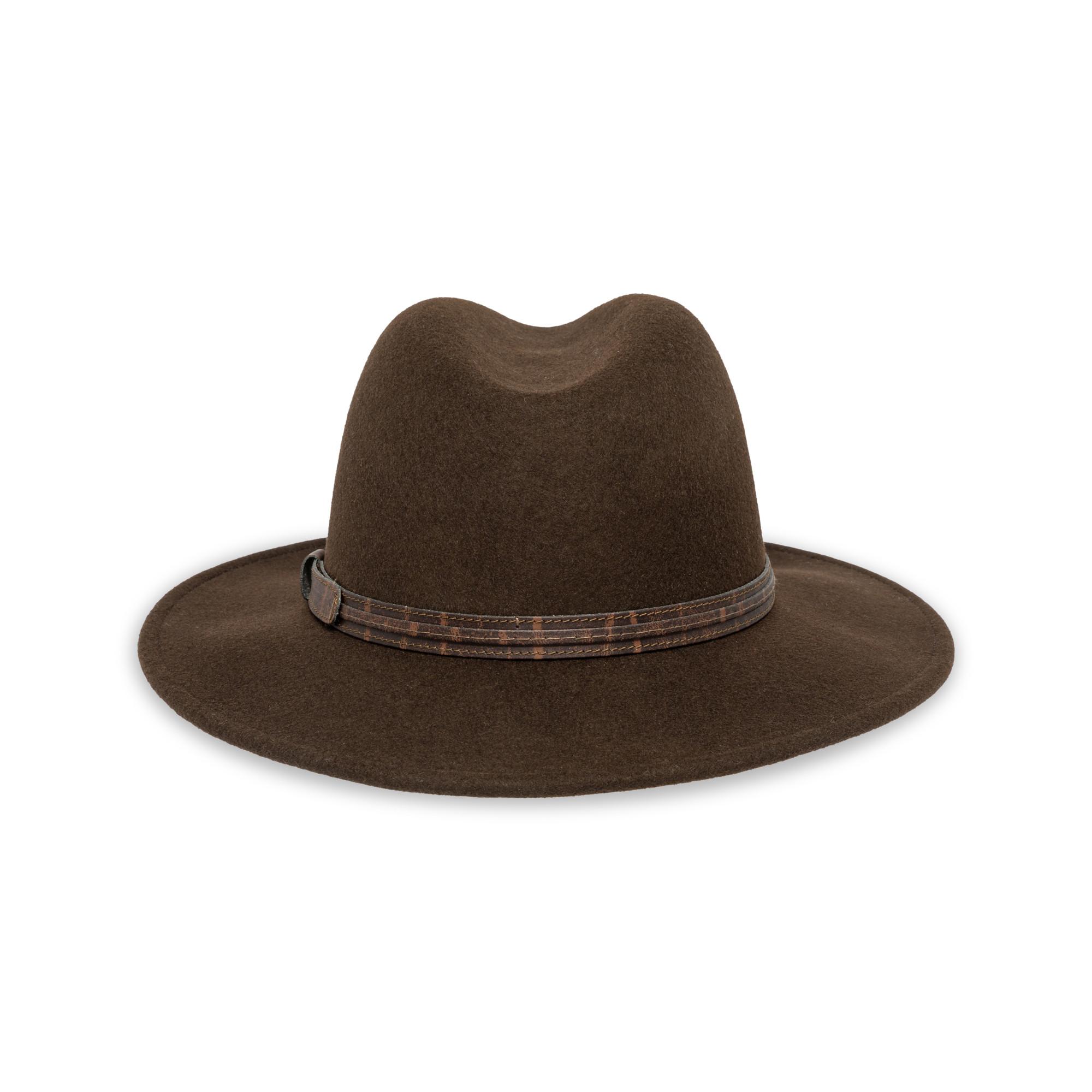 Manor Man Chapeau en feutre avec bande en cuir  