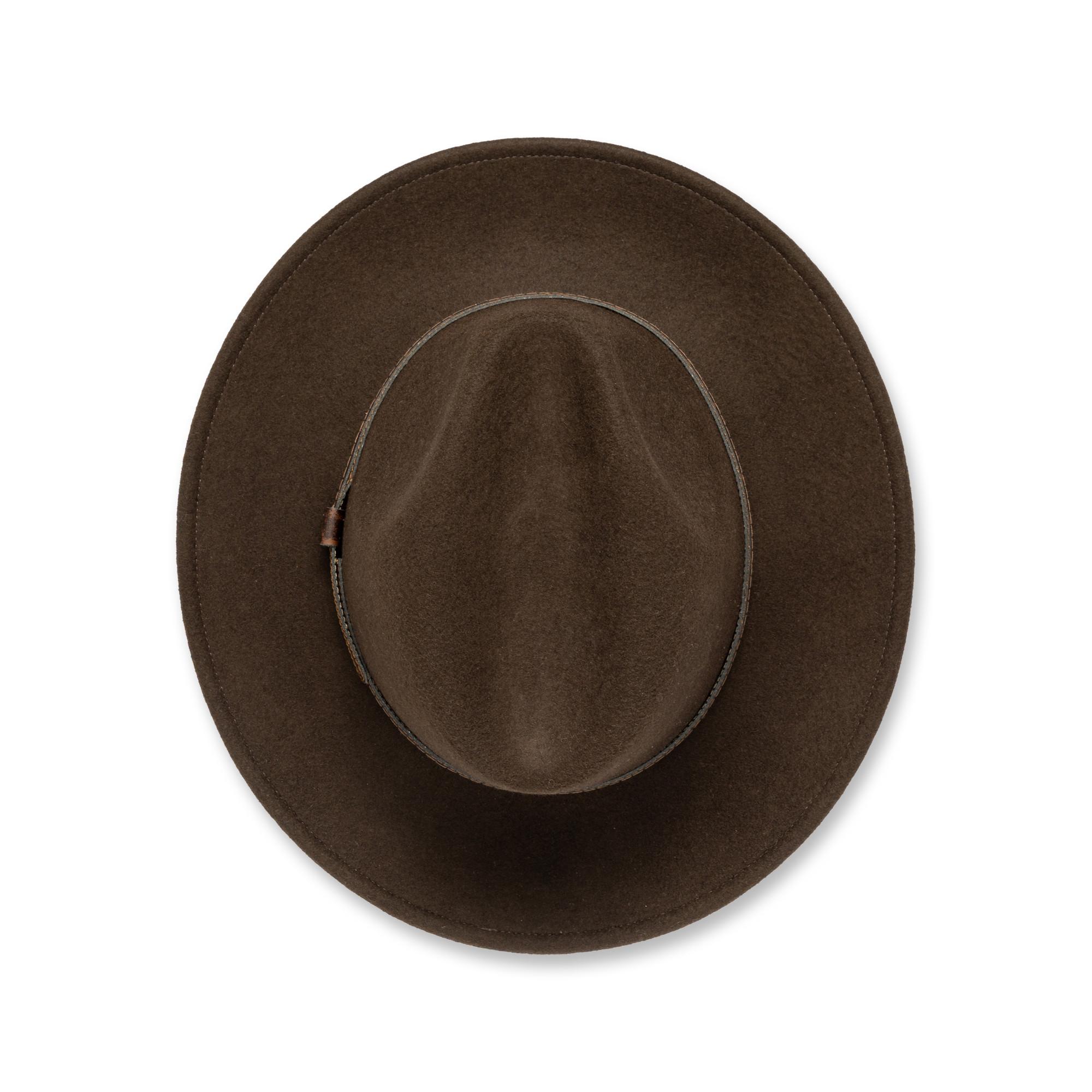Manor Man Chapeau en feutre avec bande en cuir  