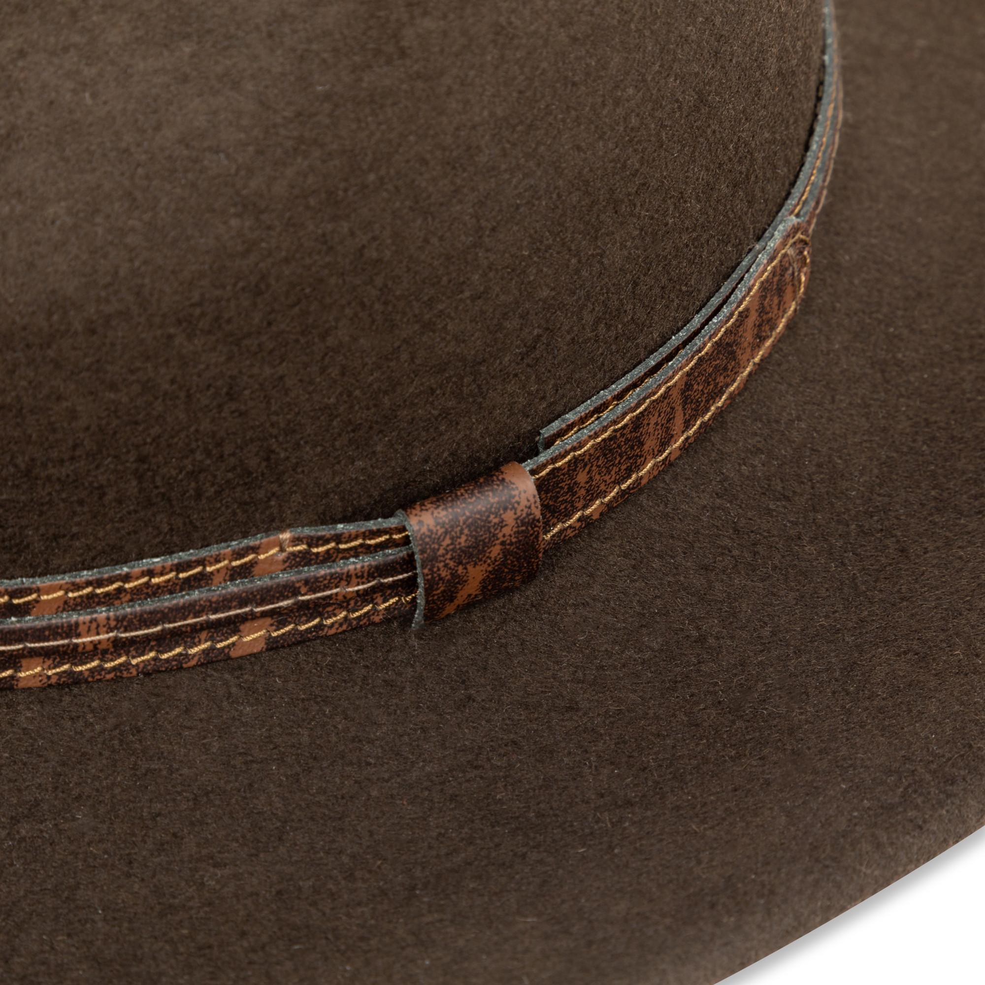 Manor Man Chapeau en feutre avec bande en cuir  