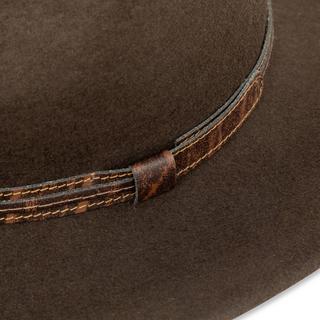 Manor Man Chapeau en feutre avec bande en cuir  