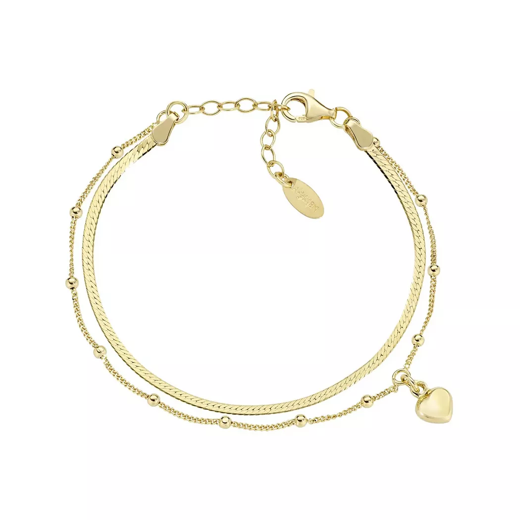 Amen - Armband, Love, 16+3CM, Goldfarben