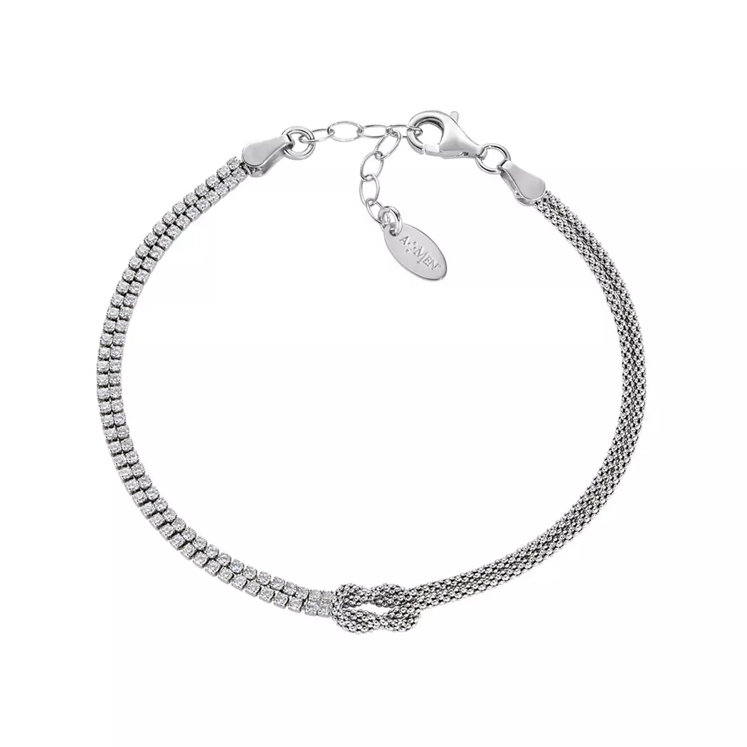 Amen - Armband, Love Knot, 16+3CM, Silber