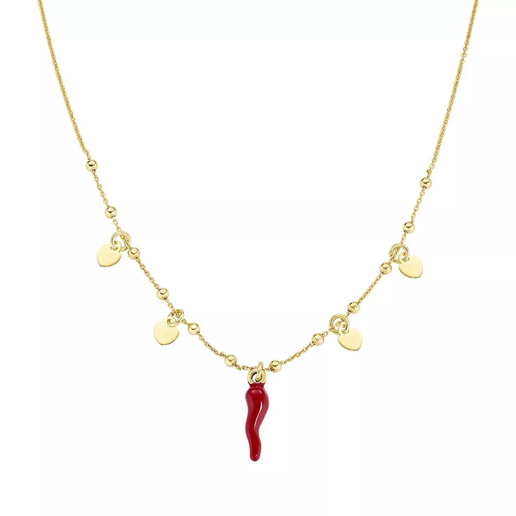 Amen - Halskette, Lucky Horns, 42.5CM, Goldfarben