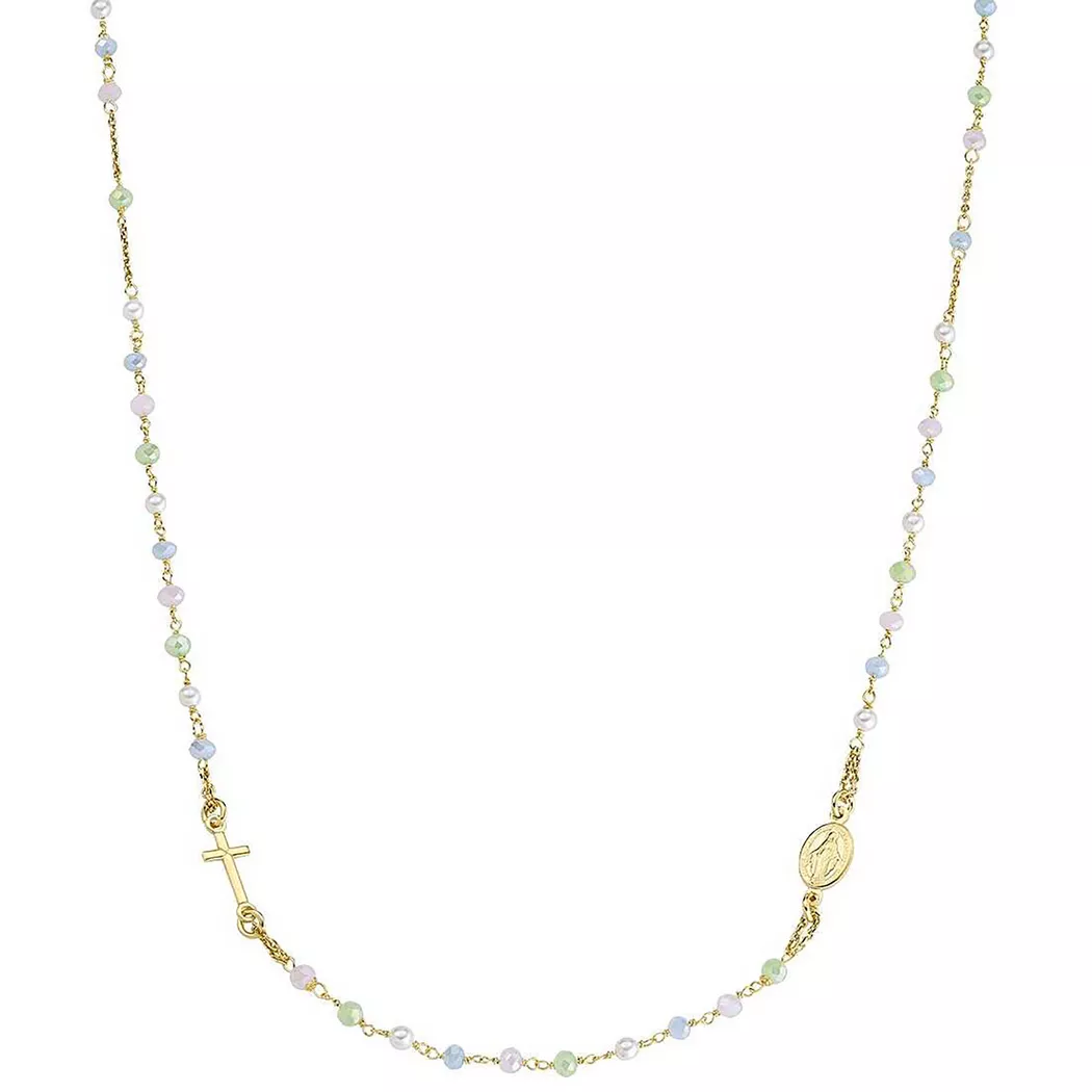Amen - Halskette, Rosaries With Crystals, 50+2CM, Goldfarben