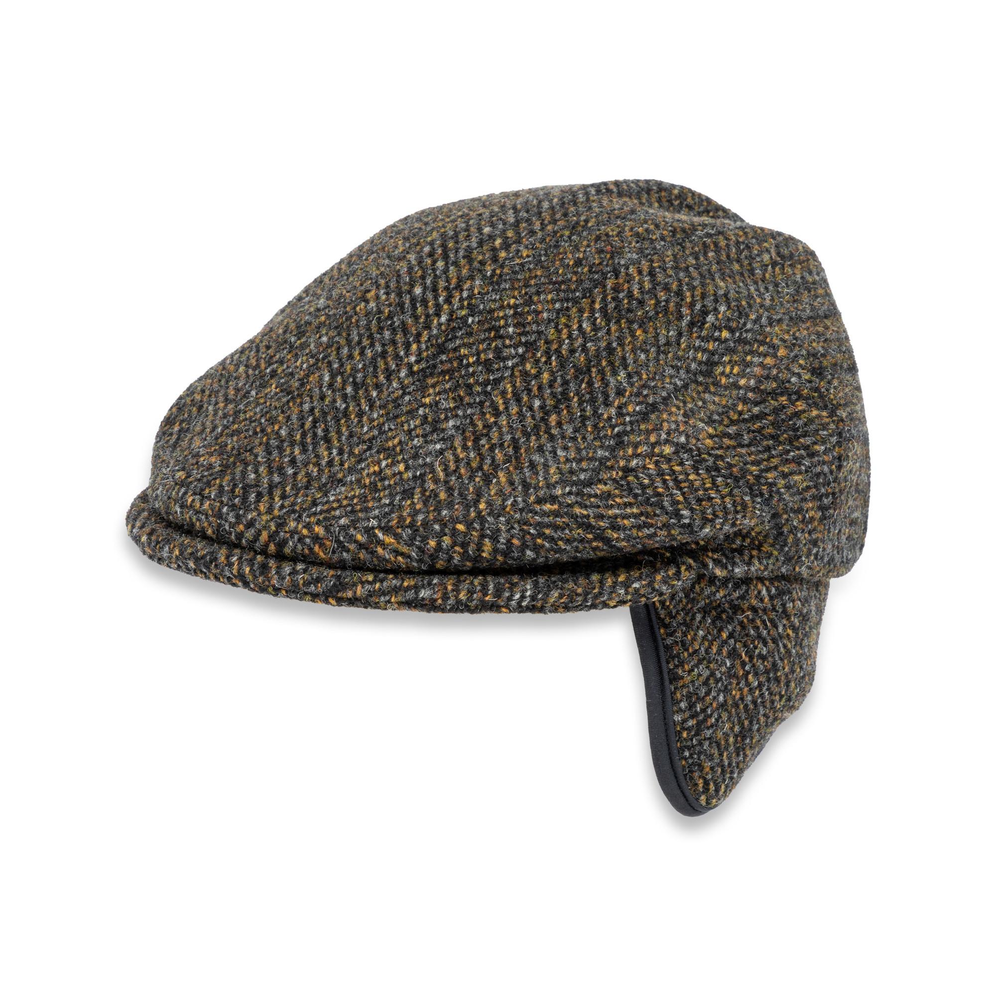 Manor Man Berretto Piatto a Spina di Pesce con Paraorecchie  