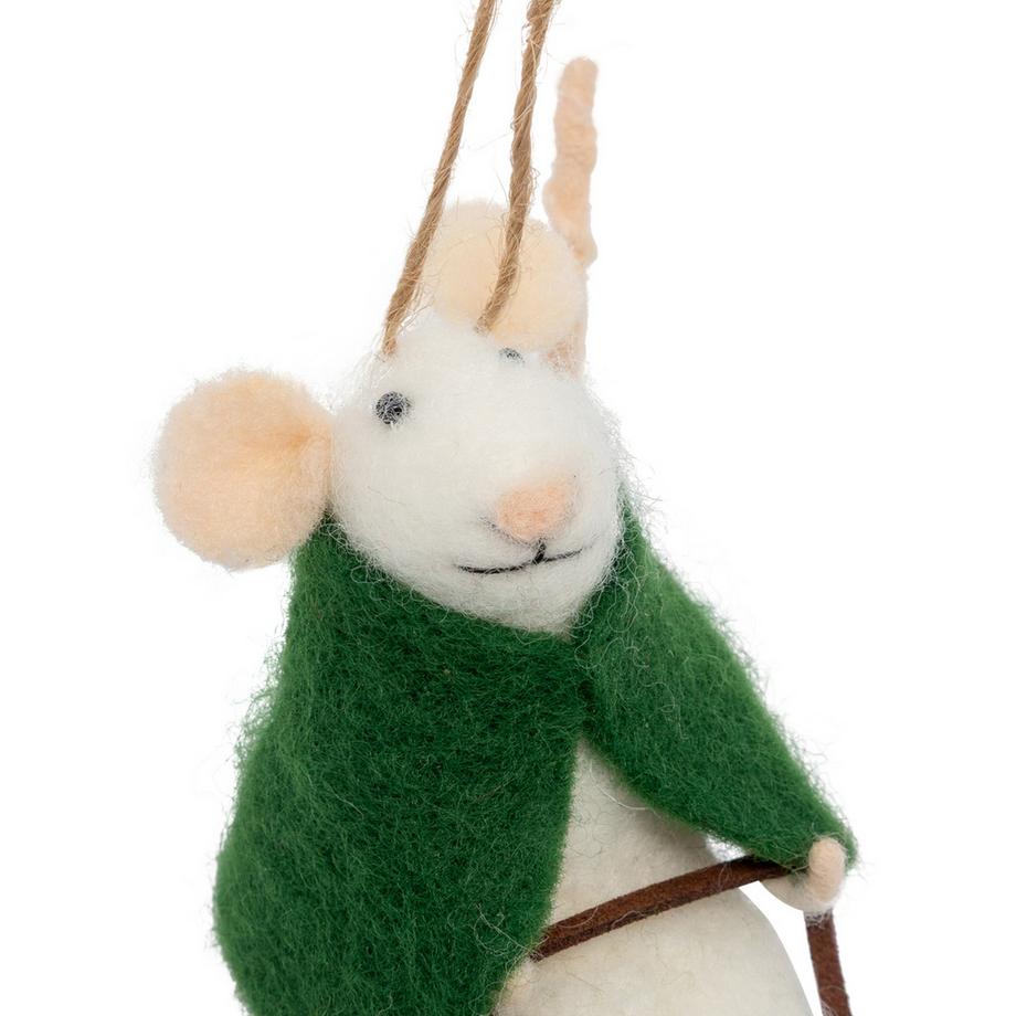 Manor Decorazione in feltro Maus auf Schlitten 