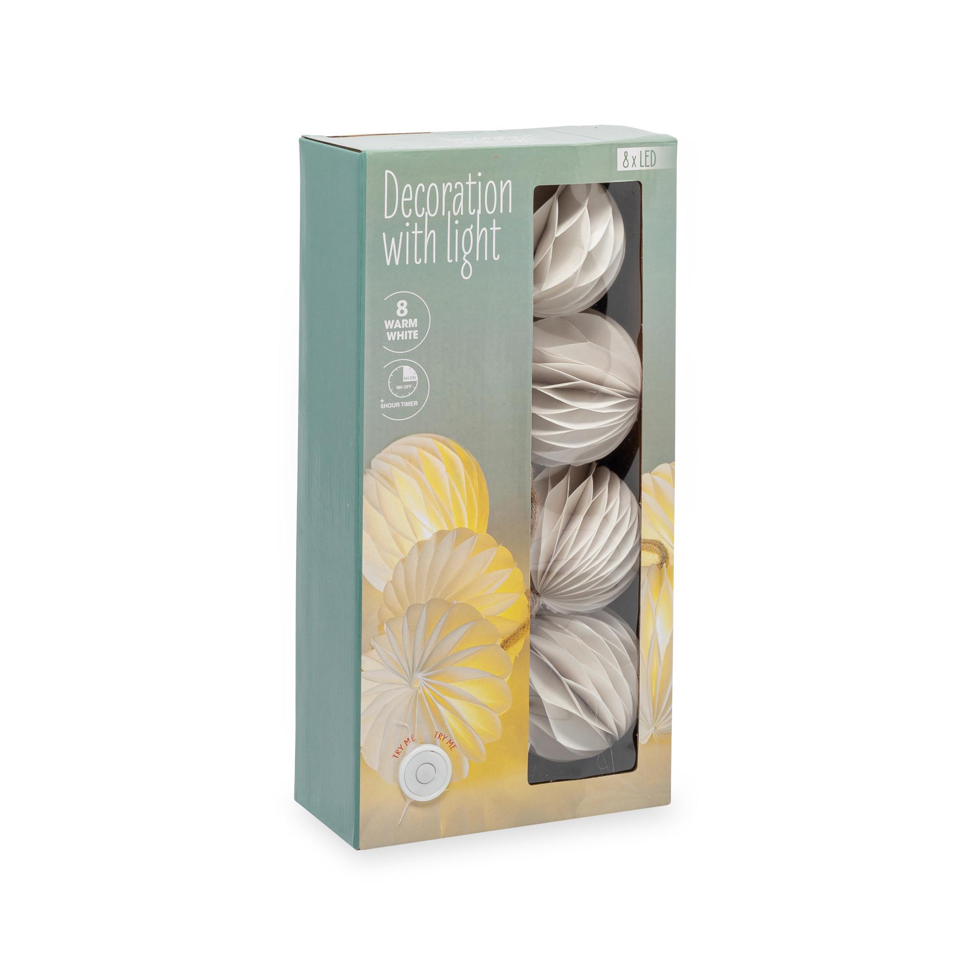  Guirlande lumineuse LED avec batterie Papier-Kugeln 