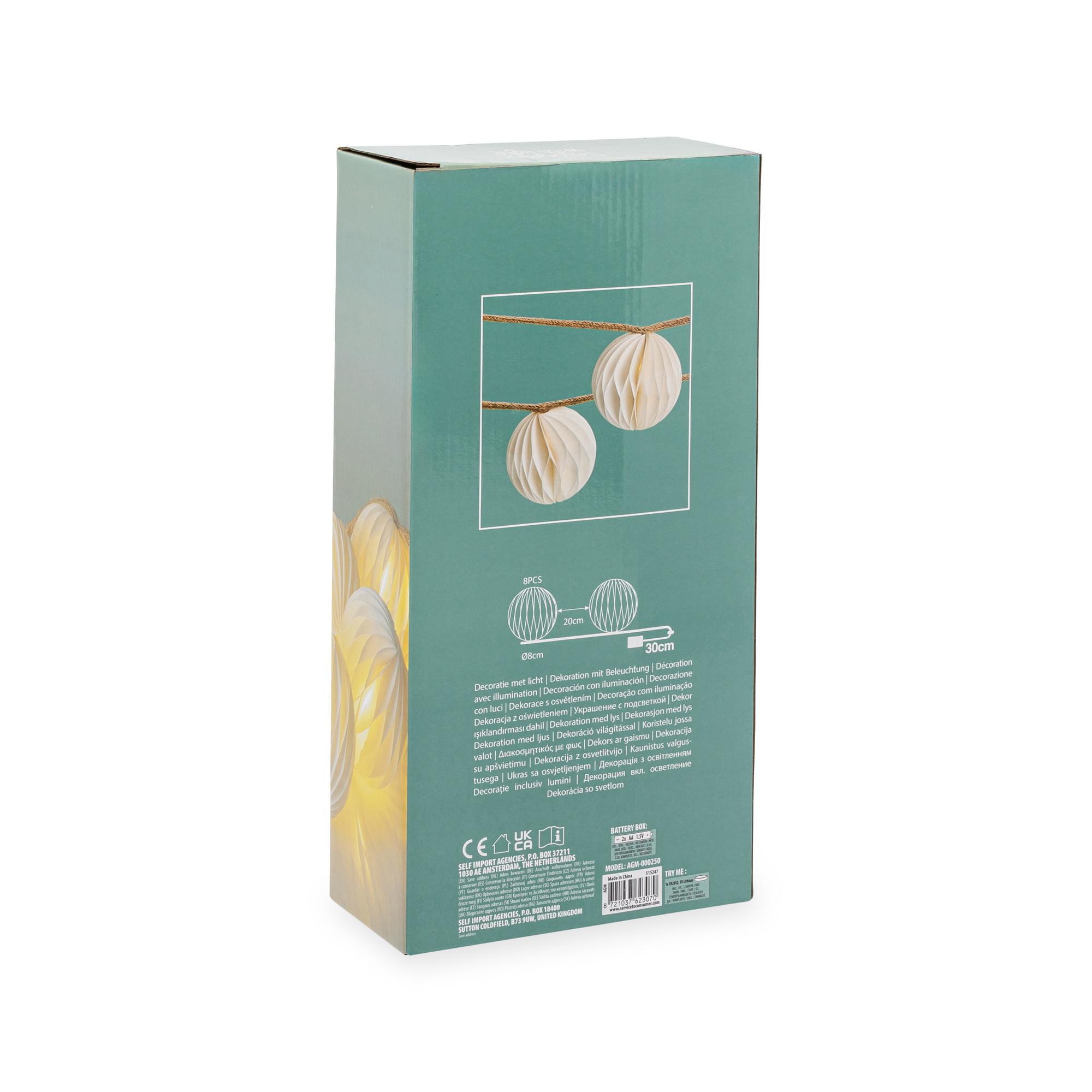  Guirlande lumineuse LED avec batterie Papier-Kugeln 