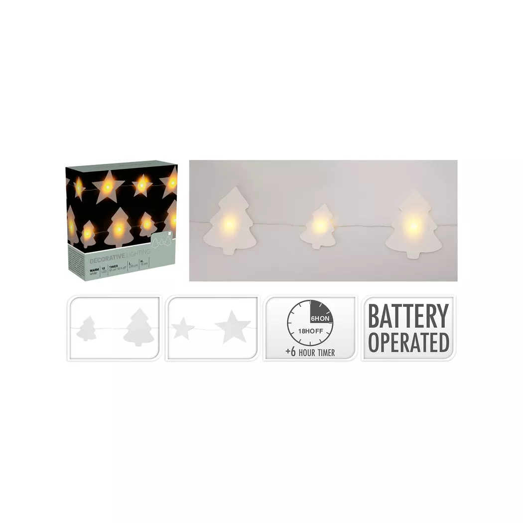 - LED-Lichterkette mit Batterie, 16X6X16CM, Weiss