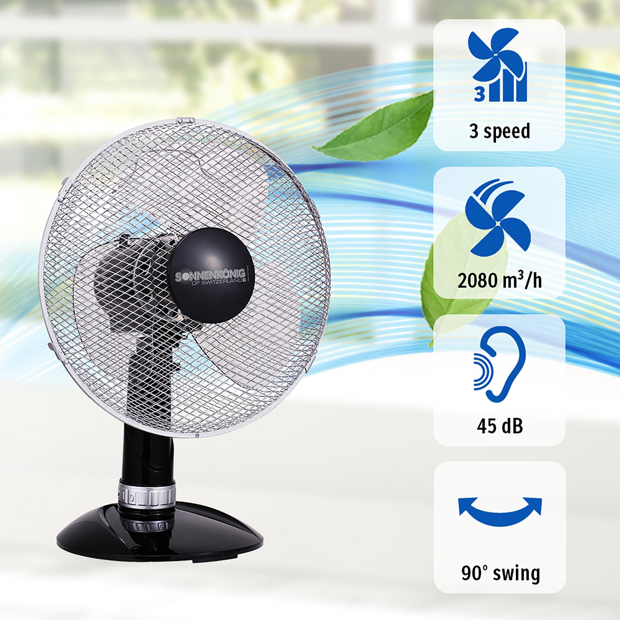 Sonnenkonig Ventilateur de table Black 12 