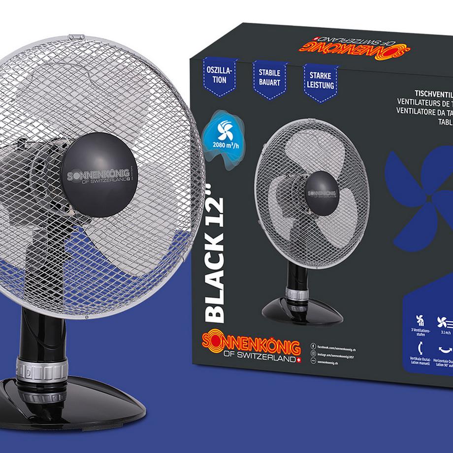 Sonnenkonig Tisch-Ventilator Black 12 