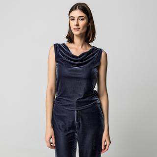 Manor Woman Ärmelloses Top Wasserfallkragen  