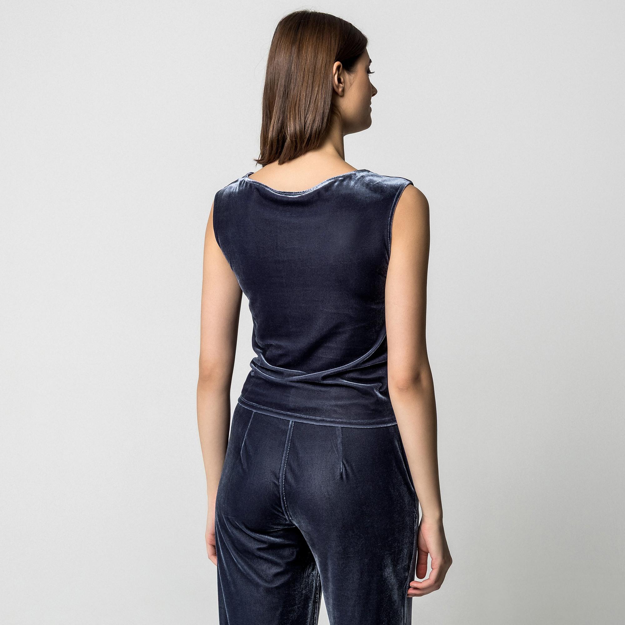 Manor Woman Ärmelloses Top Wasserfallkragen  