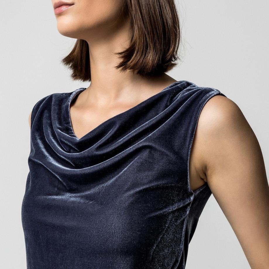 Manor Woman Ärmelloses Top Wasserfallkragen  