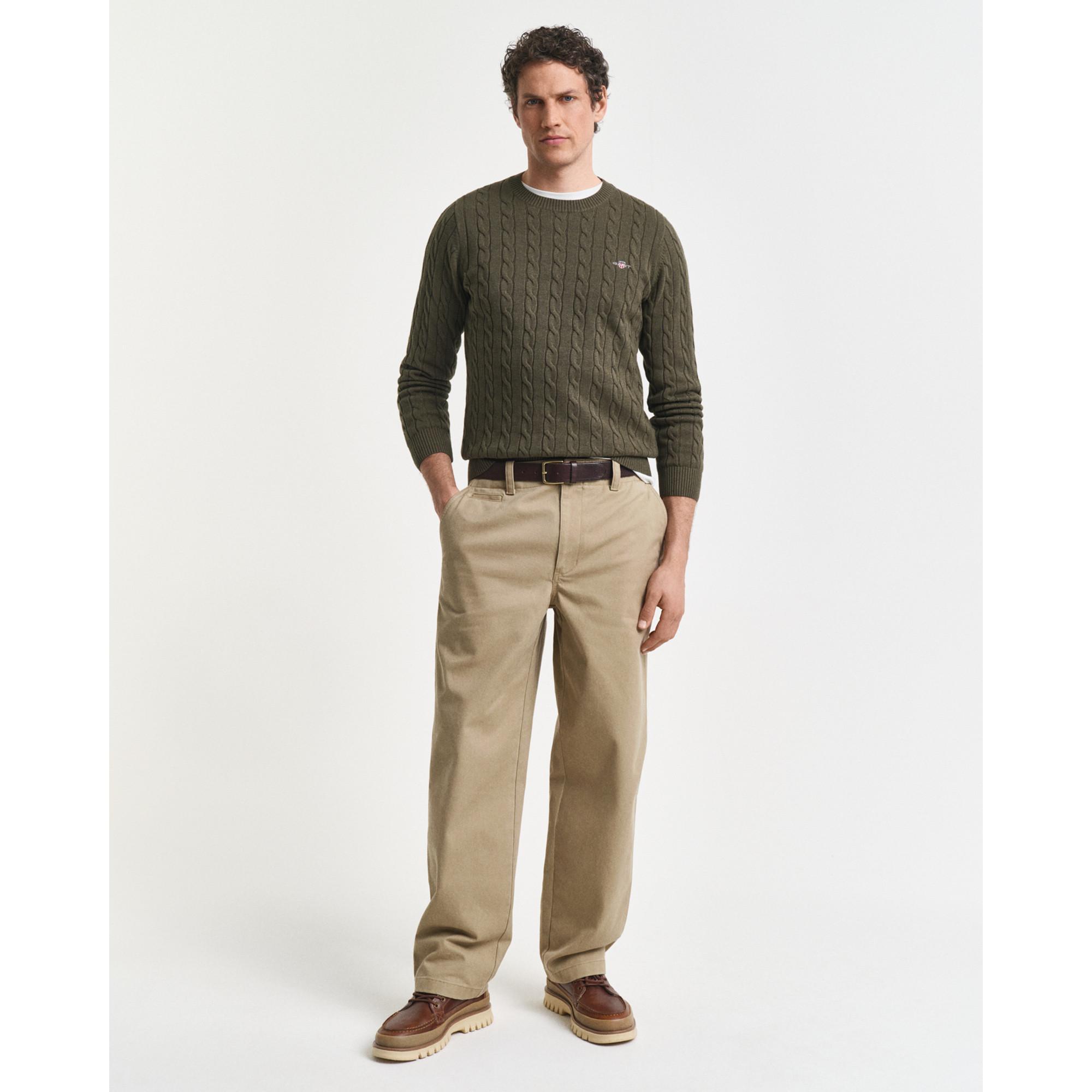 GANT Pull Col Rond Maille Torsadée  