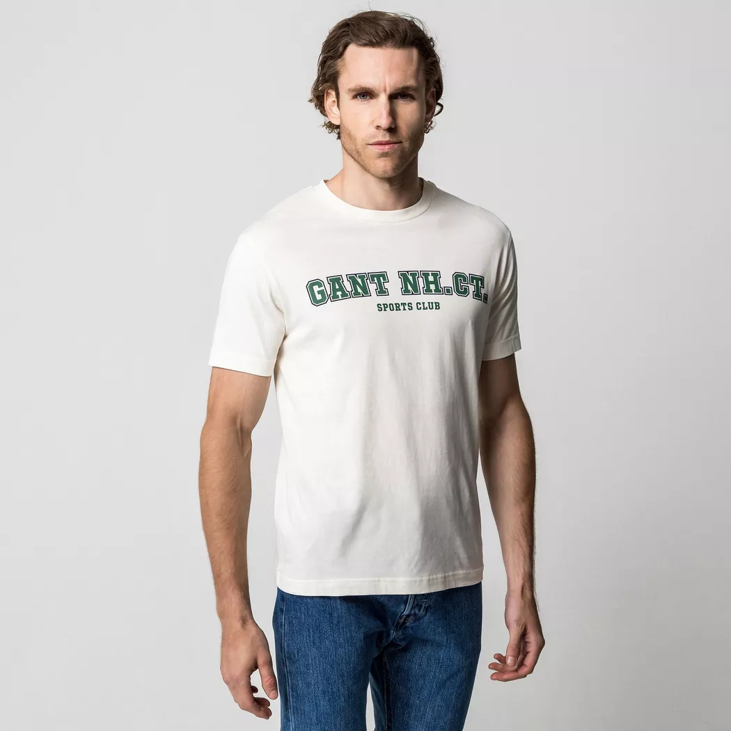 Gant - T-Shirt, für Herren, Ecru, Größe S