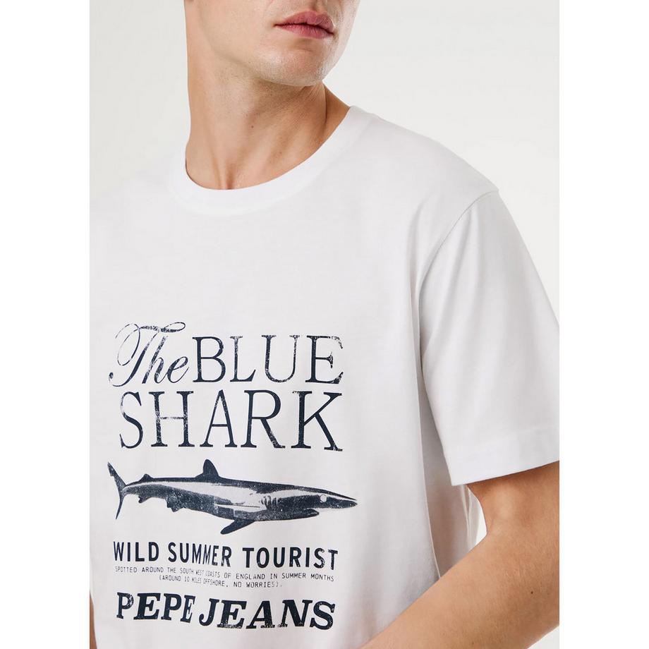 GANT The Blue Shark Grafikdruck T-Shirt  