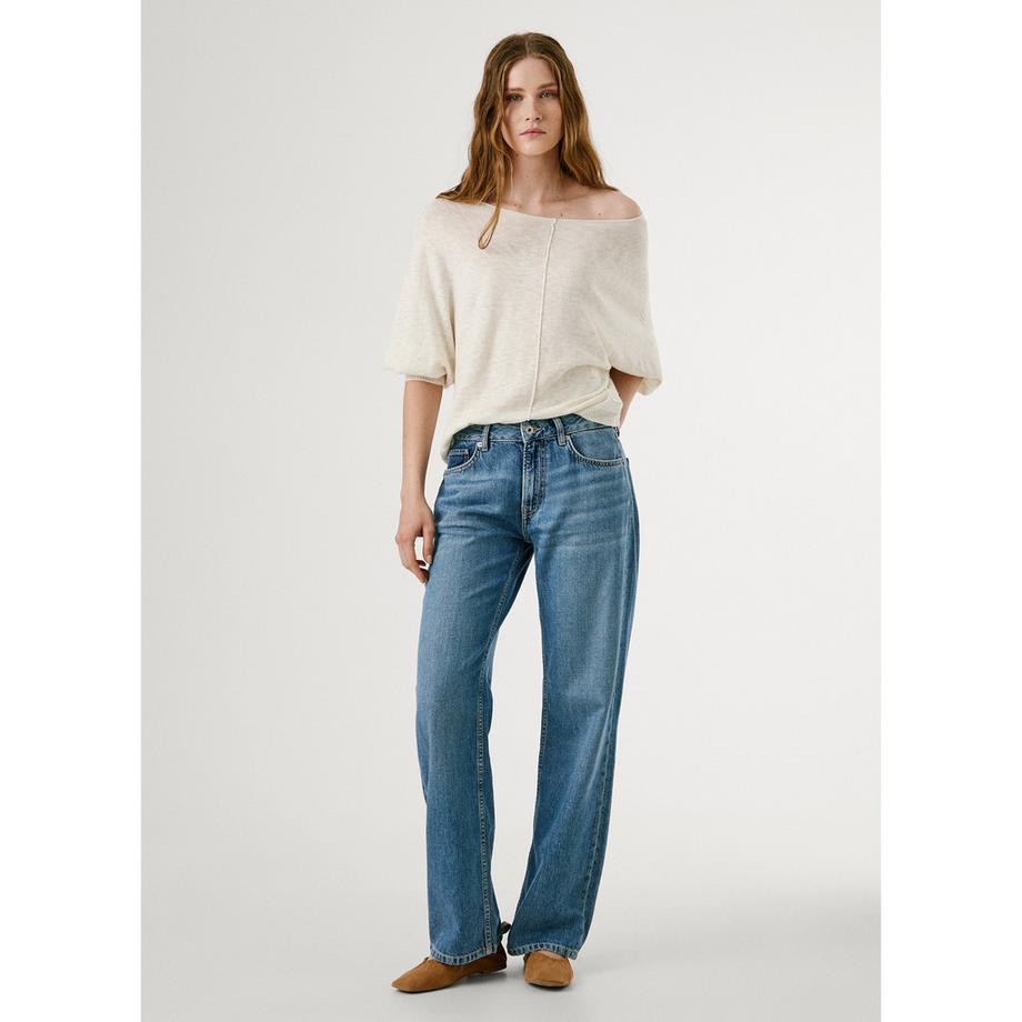 Pepe Jeans London Boyfriend Low Rise Straight Leg Jeans  