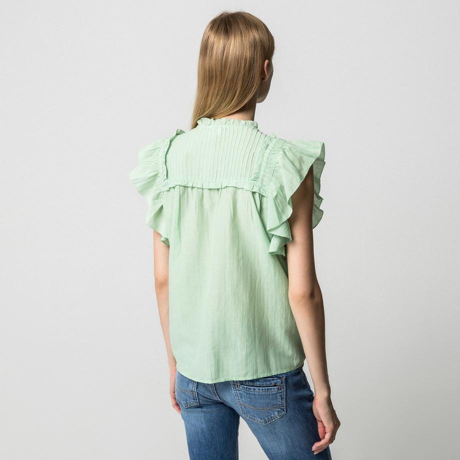 Pepe Jeans London Chemisier à Volants Manches Courtes  