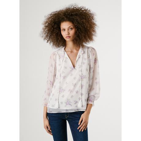 Pepe Jeans London Geblümte Langarmbluse  