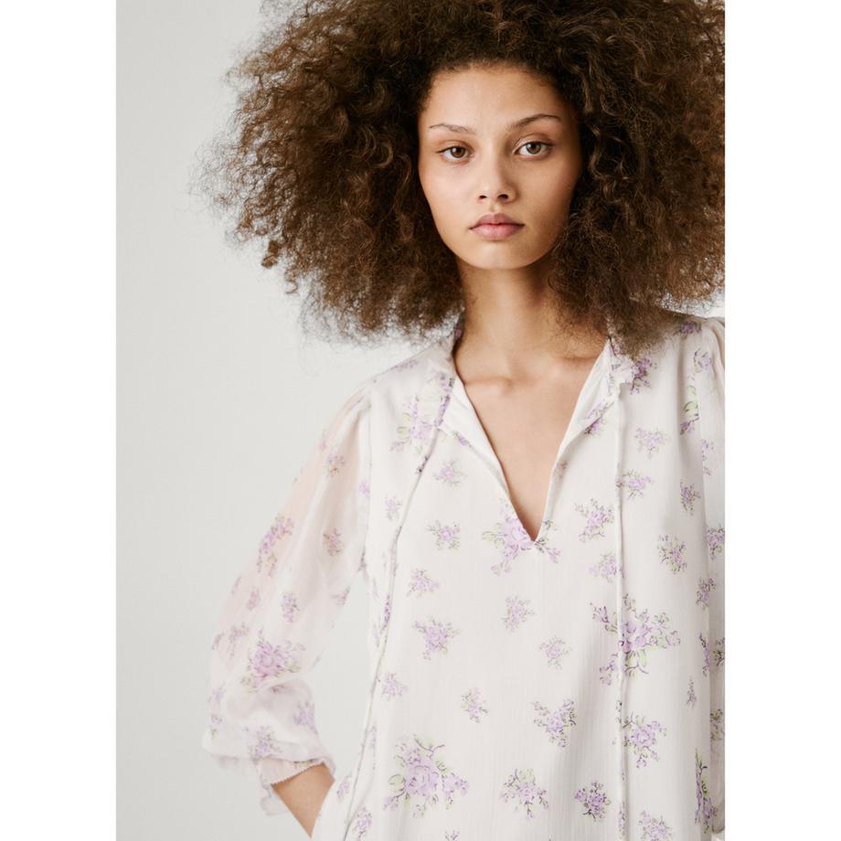 Pepe Jeans London Chemisier Fleuri Manches Longues  