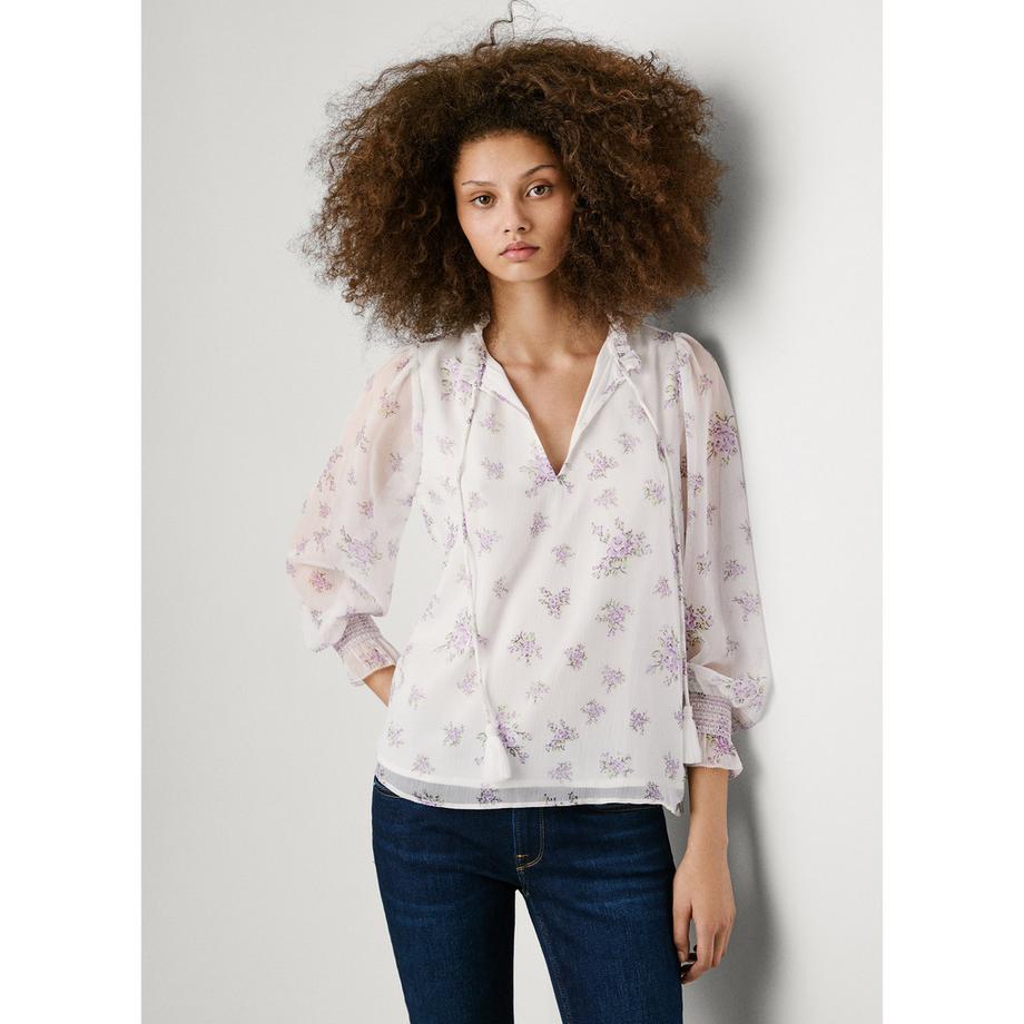 Pepe Jeans London Chemisier Fleuri Manches Longues  