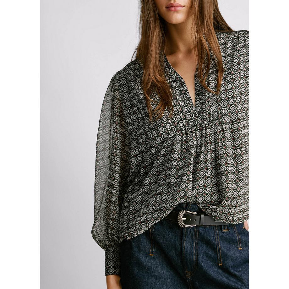 Pepe Jeans London Gemusterte Langarmbluse  