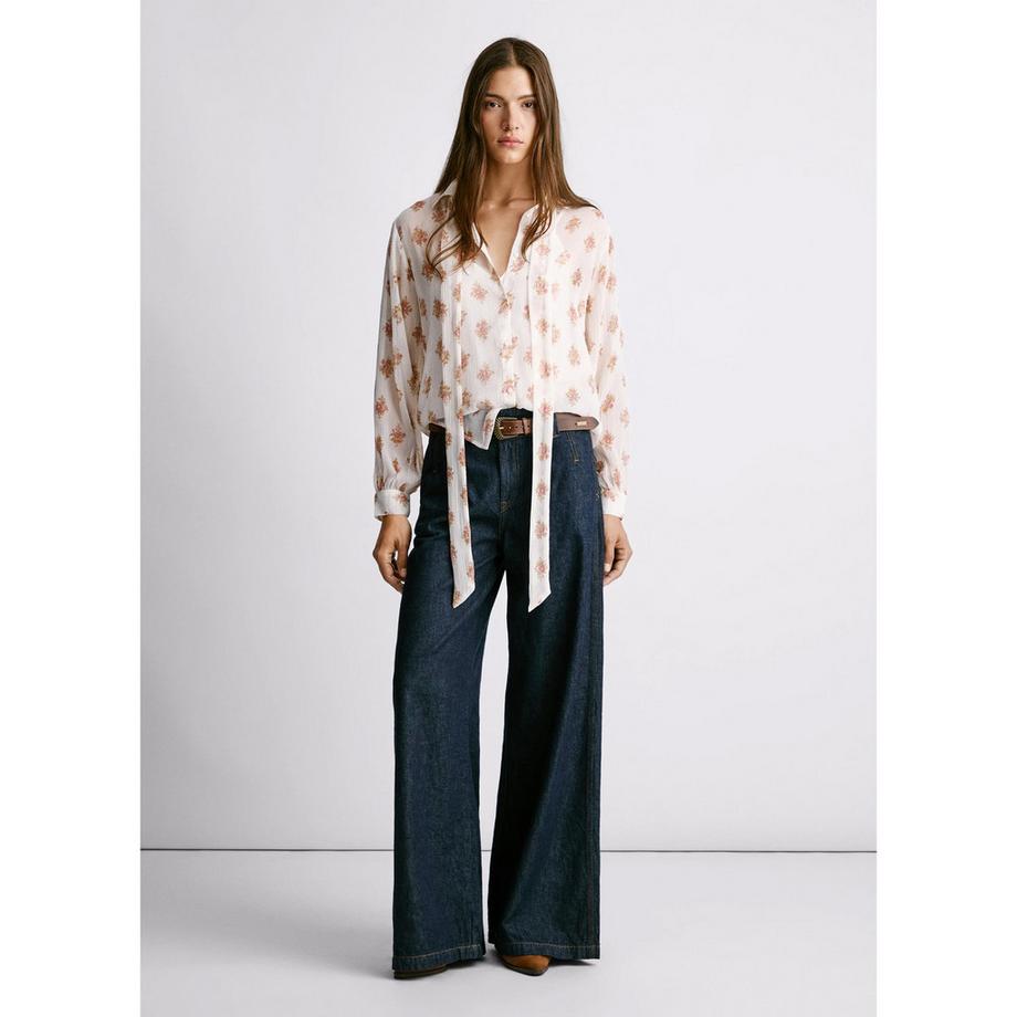 Pepe Jeans London Chemisier à motif floral avec col à nouer  