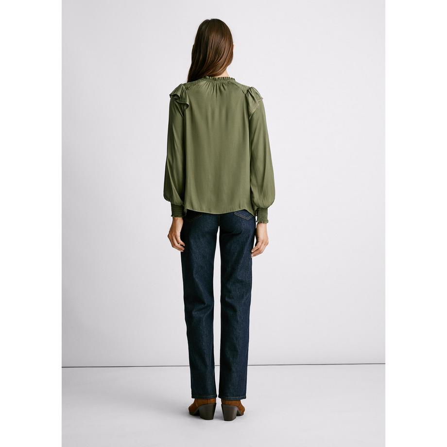 Pepe Jeans London Langarmbluse mit Bindekragen  