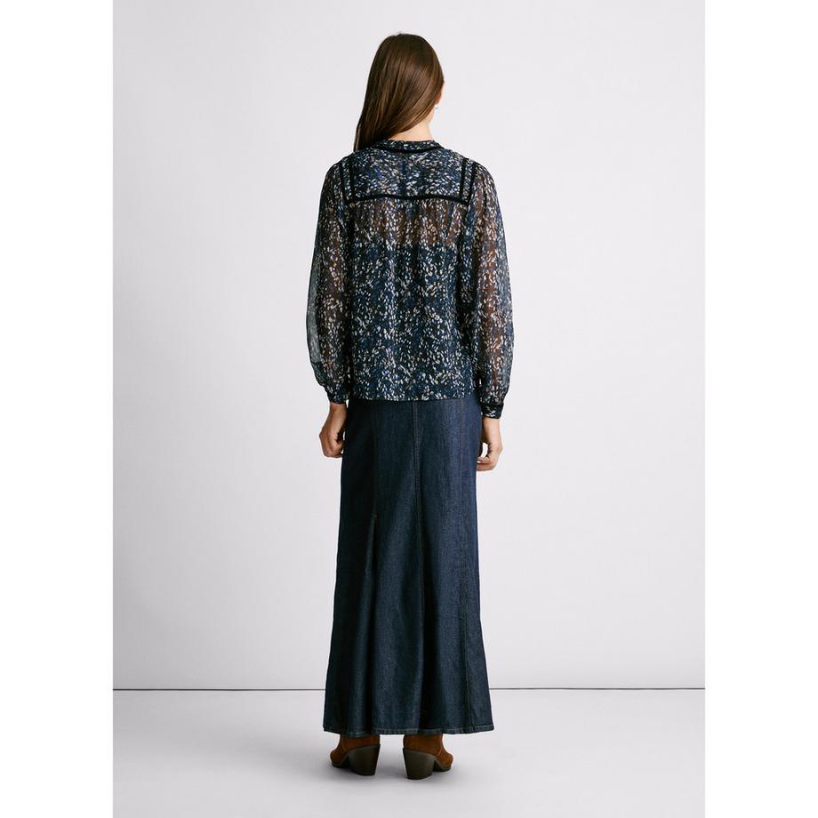 Pepe Jeans London Chemisier Manches Longues Col Montant  